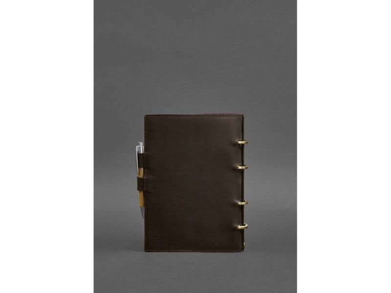 Кожаный блокнот с датированным блоком (Софт-бук) 9.1 темно-коричневый Crazy Horse, фото 3