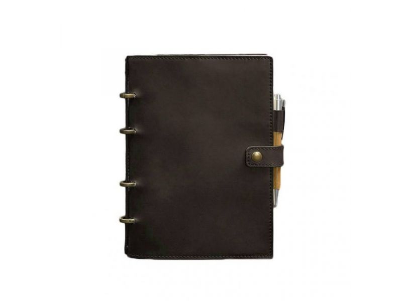 Кожаный блокнот с датированным блоком (Софт-бук) 9.1 темно-коричневый Crazy Horse, фото 5
