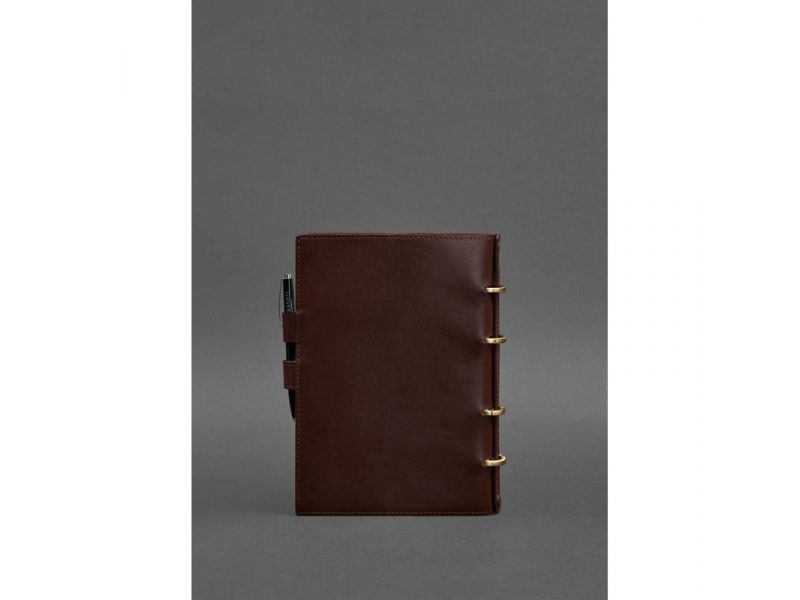 Кожаный блокнот с датированным блоком (Софт-бук) 9.1 бордовый, фото 4