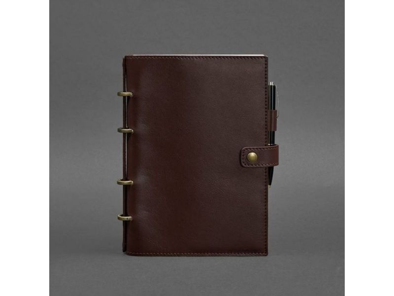 Кожаный блокнот с датированным блоком (Софт-бук) 9.1 бордовый, фото 9