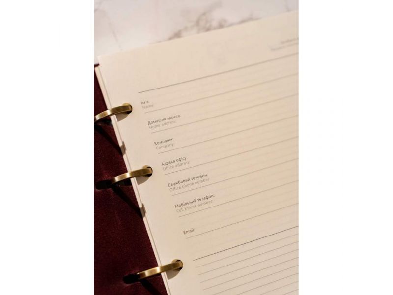 Кожаный блокнот с датированным блоком (Софт-бук) 9.1 бордовый, фото 6