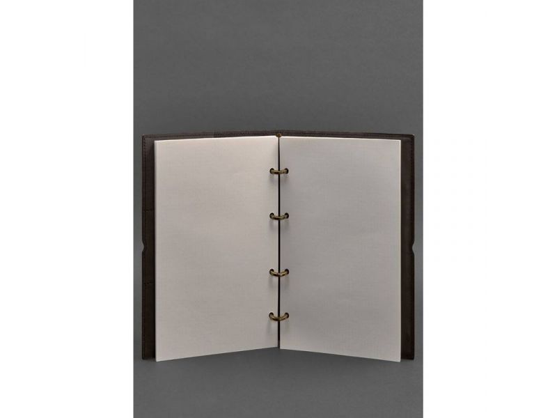 Кожаный блокнот А4 на кольцах (софт-бук) 9.0 в мягкой обложке коричневый, фото 3