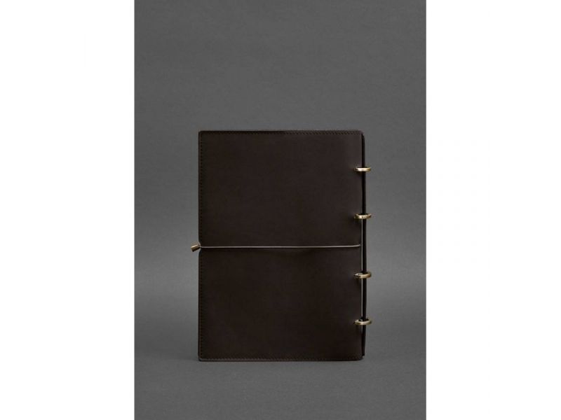 Кожаный блокнот А4 на кольцах (софт-бук) 9.0 в мягкой обложке коричневый, фото 5