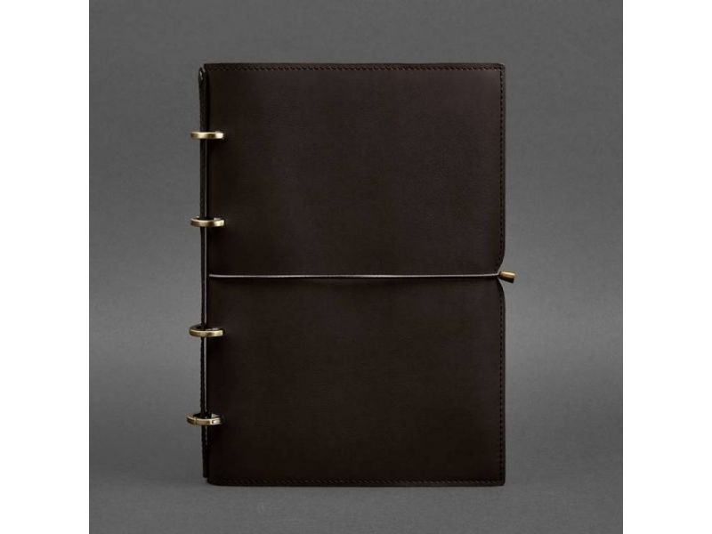 Кожаный блокнот А4 на кольцах (софт-бук) 9.0 в мягкой обложке коричневый, фото 6
