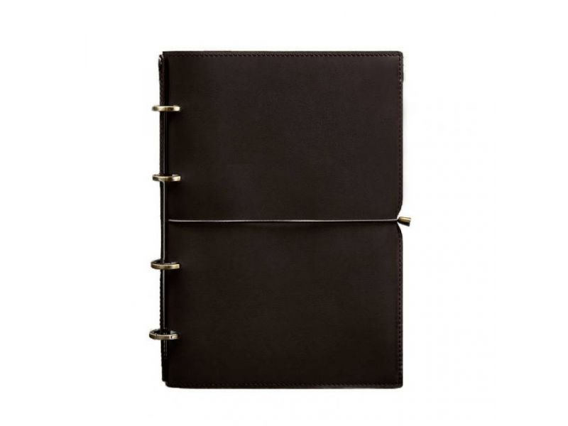 Кожаный блокнот А4 на кольцах (софт-бук) 9.0 в мягкой обложке коричневый, фото 7