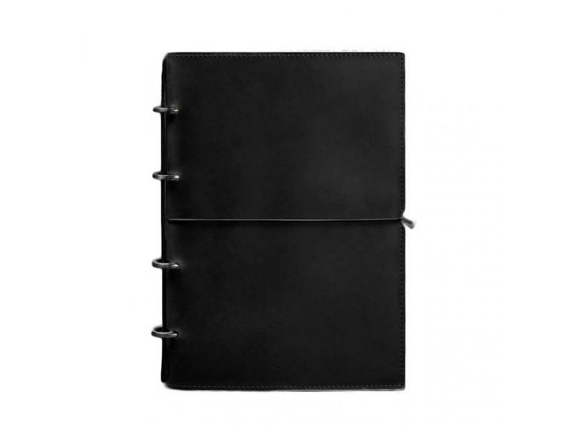 Кожаный блокнот А4 на кольцах (софт-бук) 9.0 в мягкой обложке черный Crazy Horse, фото 7