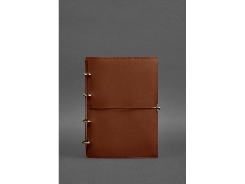 Кожаный блокнот А4 на кольцах (софт-бук) 9.0 в мягкой обложке светло-коричневый Краст, фото 1