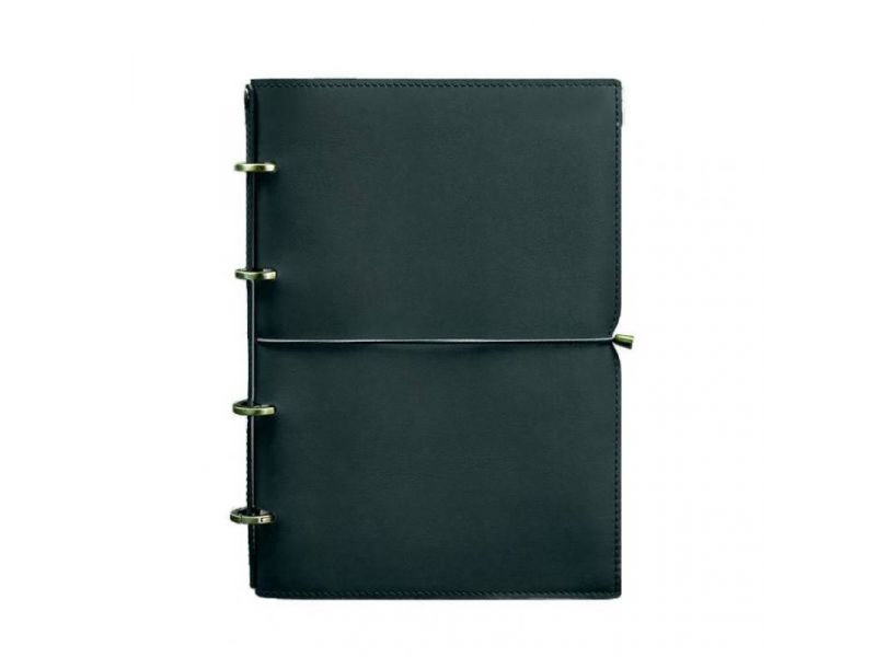 Кожаный блокнот А4 на кольцах (софт-бук) 9.0 в мягкой обложке зеленый Краст, фото 7
