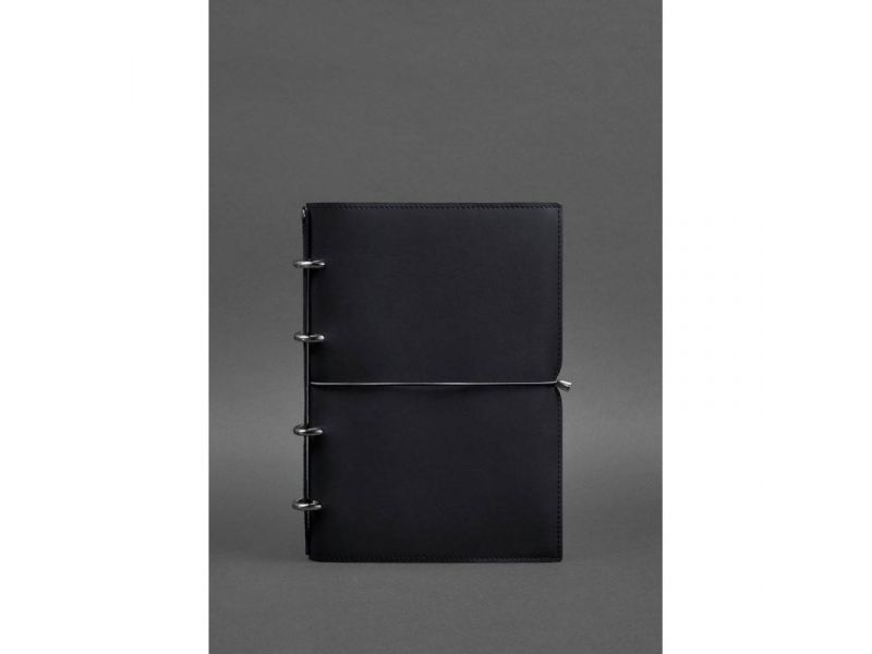 Кожаный блокнот А4 на кольцах (софт-бук) 9.0 в мягкой обложке синий Краст, фото 1