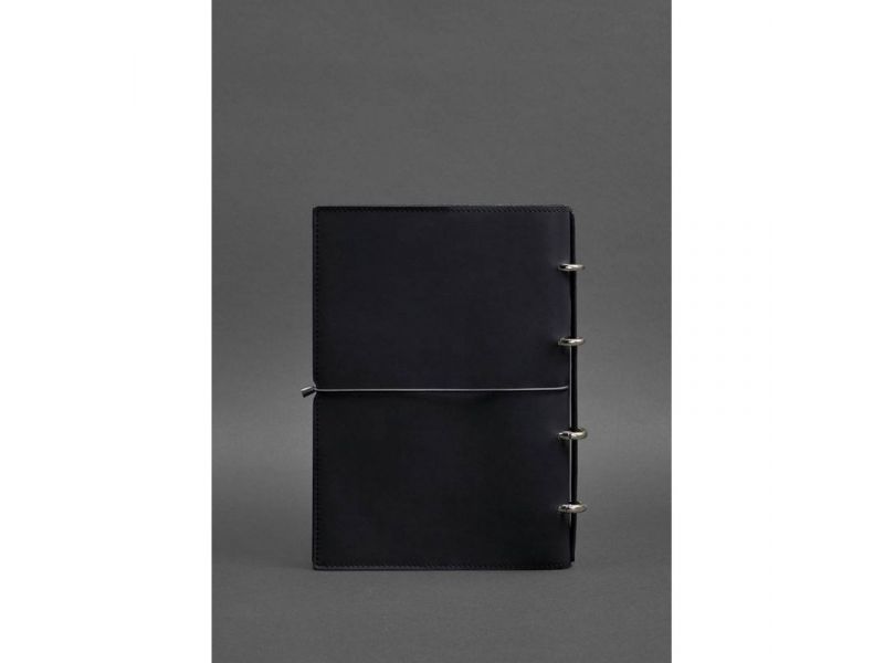 Кожаный блокнот А4 на кольцах (софт-бук) 9.0 в мягкой обложке синий Краст, фото 5