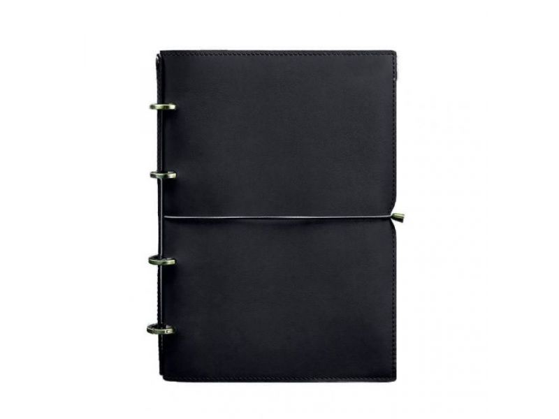 Кожаный блокнот А4 на кольцах (софт-бук) 9.0 в мягкой обложке синий Краст, фото 7