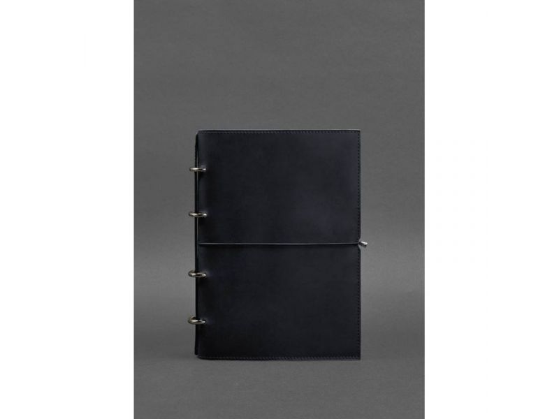 Кожаный блокнот А4 на кольцах (софт-бук) 9.0 в мягкой обложке синий Crazy Horse, фото 1