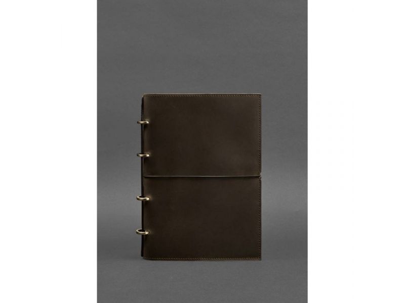 Кожаный блокнот А4 на кольцах (софт-бук) 9.0 в мягкой обложке темно-коричневый Crazy Horse, фото 1