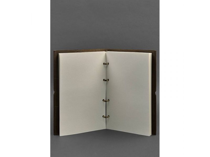 Кожаный блокнот А4 на кольцах (софт-бук) 9.0 в мягкой обложке темно-коричневый Crazy Horse, фото 3