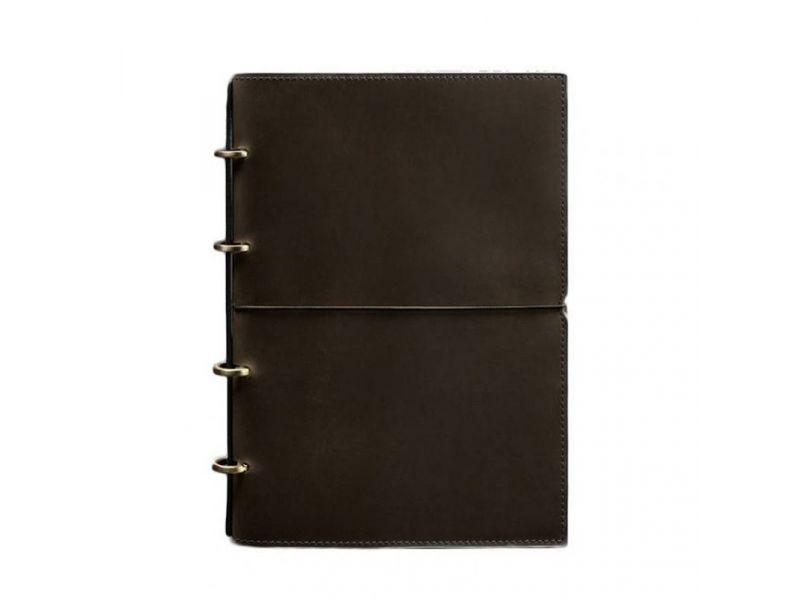 Кожаный блокнот А4 на кольцах (софт-бук) 9.0 в мягкой обложке темно-коричневый Crazy Horse, фото 7