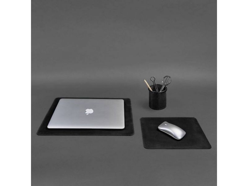 Набор для рабочего стола из натуральной кожи 1.0 черный Crazy Horse, фото 10