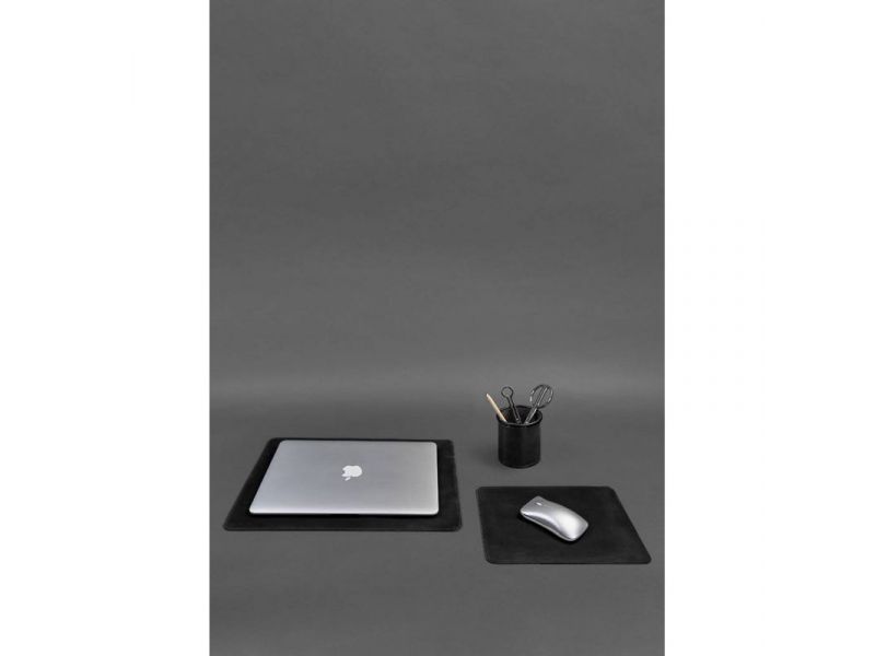 Набор для рабочего стола из натуральной кожи 1.0 черный Crazy Horse, фото 1