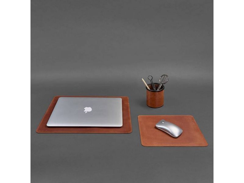 Настольный набор из натуральной кожи 1.0 светло-коричневый Crazy Horse, фото 10