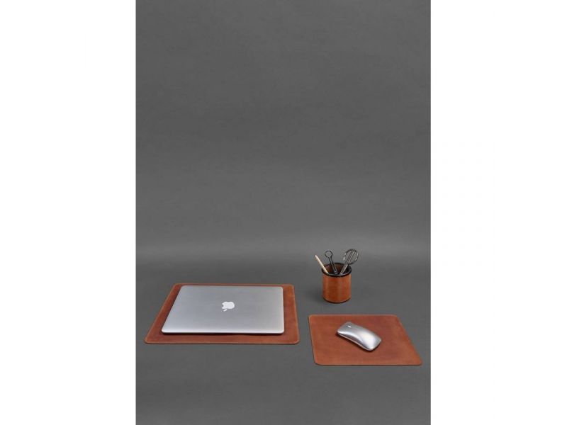 Настольный набор из натуральной кожи 1.0 светло-коричневый Crazy Horse, фото 1