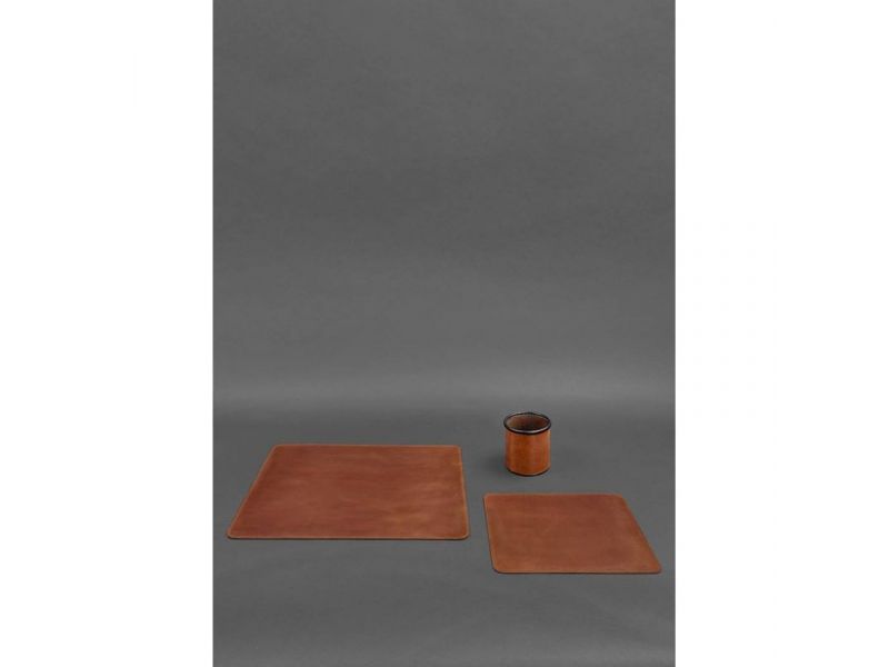 Настольный набор из натуральной кожи 1.0 светло-коричневый Crazy Horse, фото 2