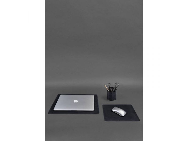 Настольный набор из натуральной кожи 1.0 синий Crazy Horse, фото 1