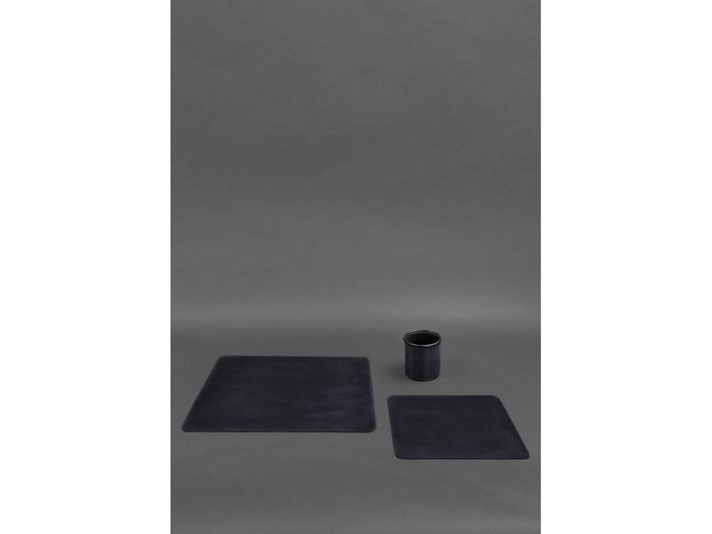 Настольный набор из натуральной кожи 1.0 синий Crazy Horse, фото 2