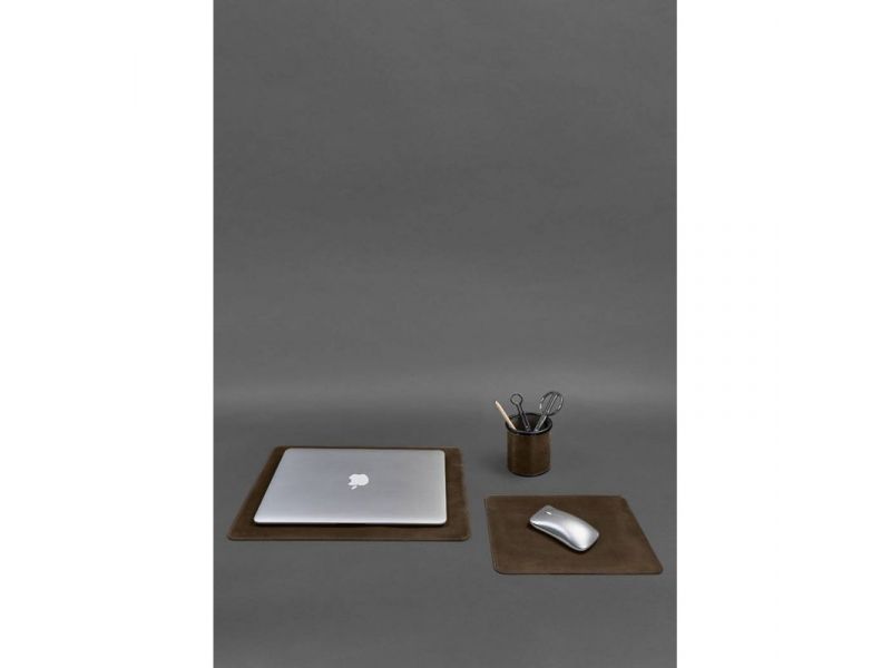 Набор для рабочего стола из натуральной кожи 1.0 темно-коричневый Crazy Horse, фото 1