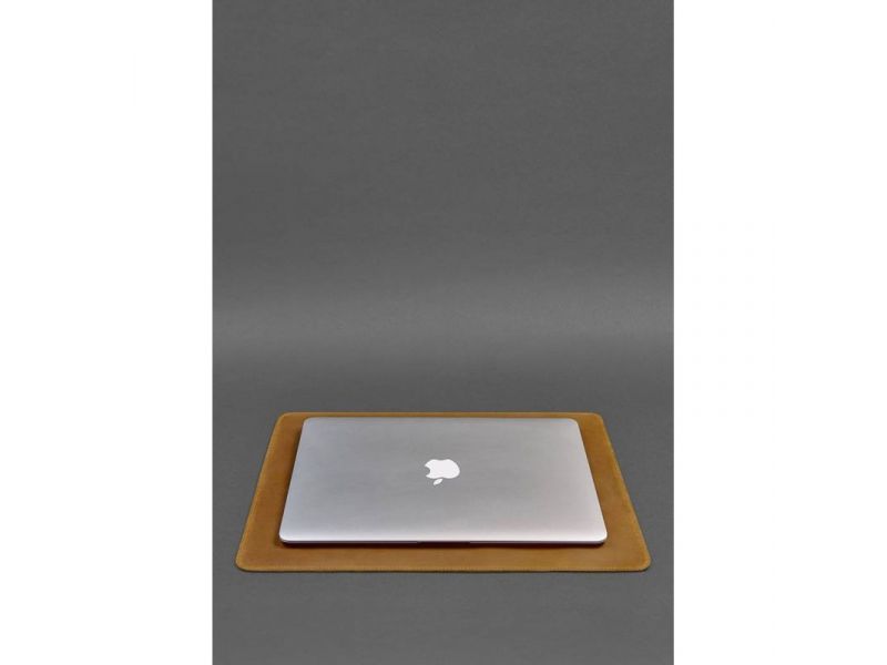 Набор для рабочего стола из натуральной кожи 1.0 желтый Crazy Horse, фото 4