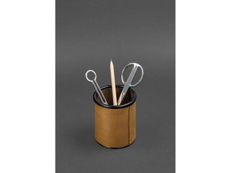 Набор для рабочего стола из натуральной кожи 1.0 желтый Crazy Horse, фото 8