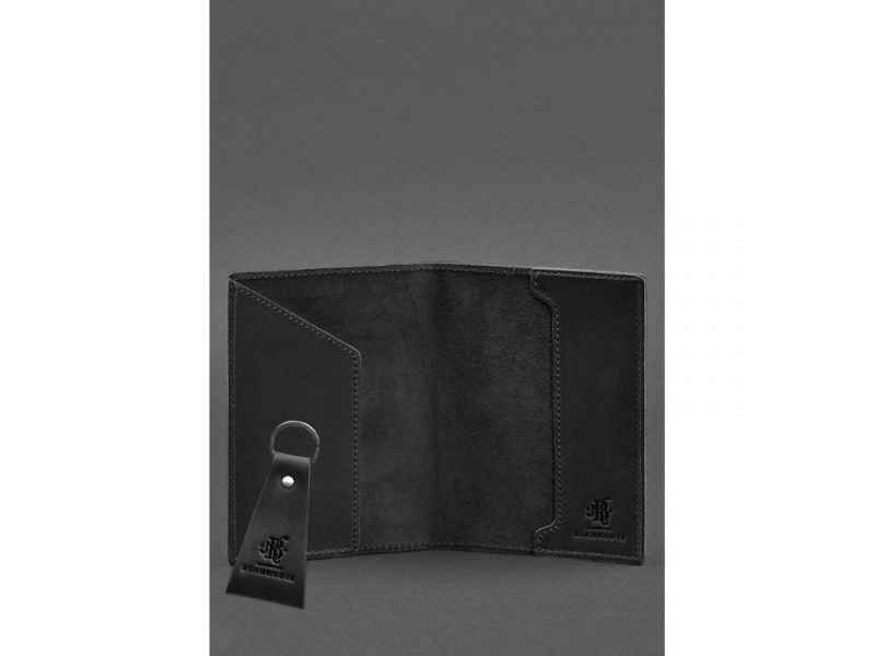 Подарочный набор кожаных аксессуаров с украинской символикой черный, фото 3