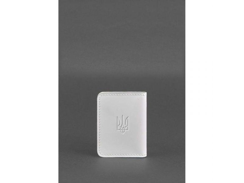 Кожаная обложка для ID-паспорта и водительских прав 4.1 Белая с гербом, фото 2