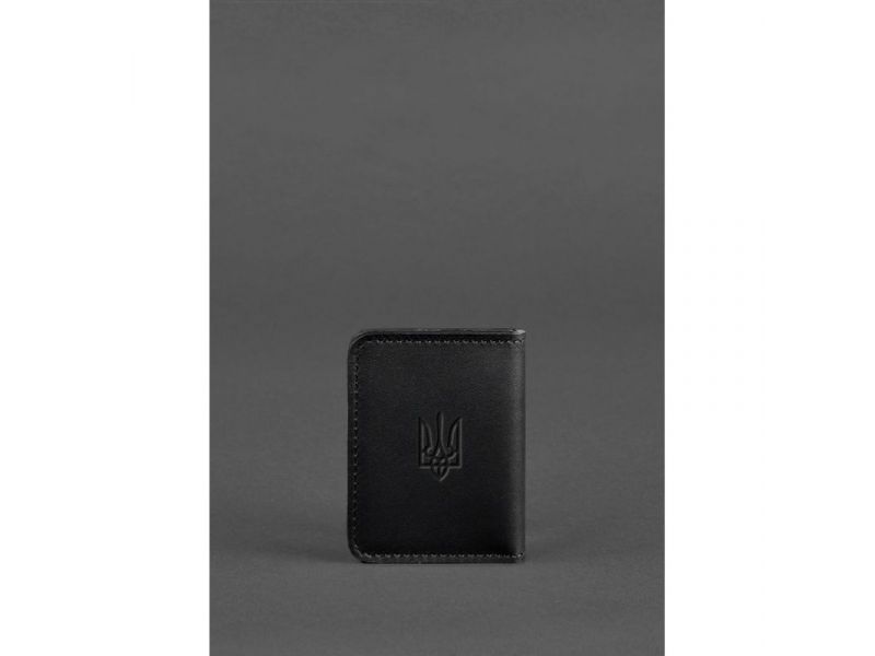 Кожаная обложка для ID-паспорта и водительских прав 4.1 черная с гербом, фото 2