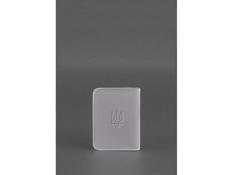 Кожаная обложка для ID-паспорта и водительских прав 4.1 Серая с гербом, фото 2