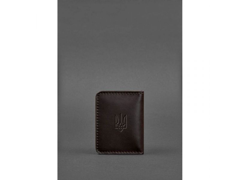 Кожаная обложка для ID-паспорта и водительских прав 4.1 коричневая с гербом Украины, фото 2