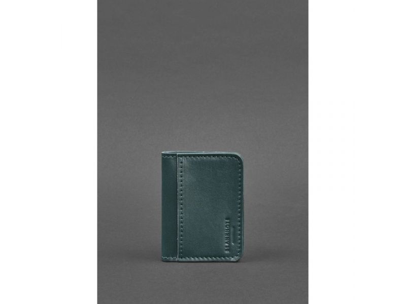 Кожаная обложка для ID-паспорта и водительских прав 4.1 зеленая с гербом, фото 1