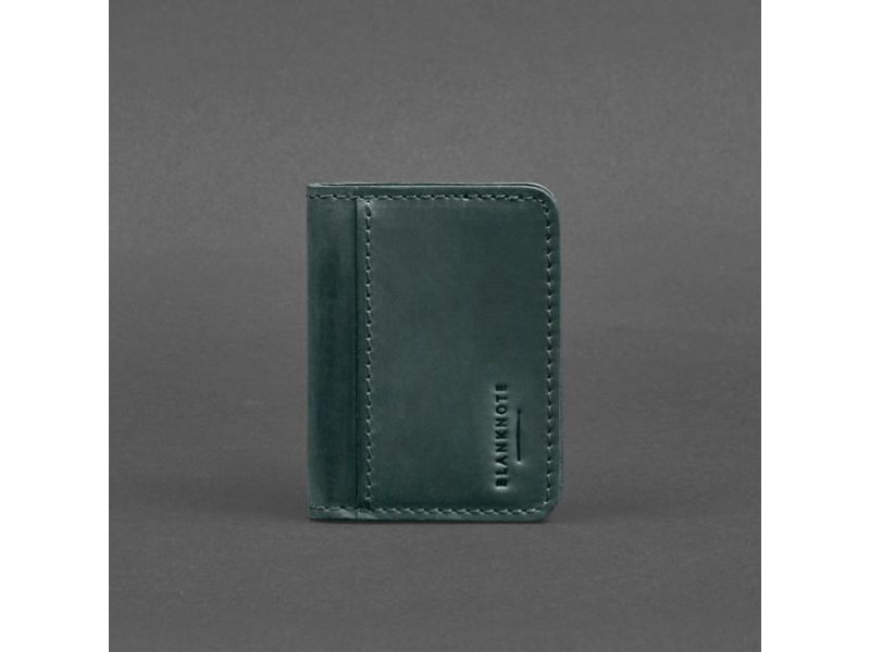 Кожаная обложка для ID-паспорта и водительских прав 4.1 зеленая Crazy Horse с гербом, фото 4