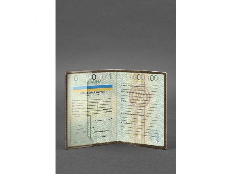 Кожаная обложка для военного билета 7.0 темно-коричневая Crazy Horse, фото 4