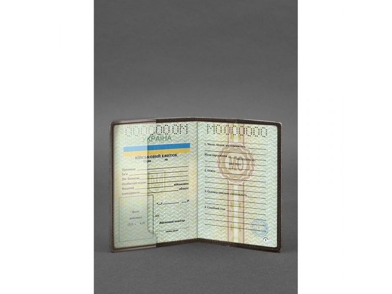 Кожаная обложка для военного билета 7.0 темно-коричневая, фото 3