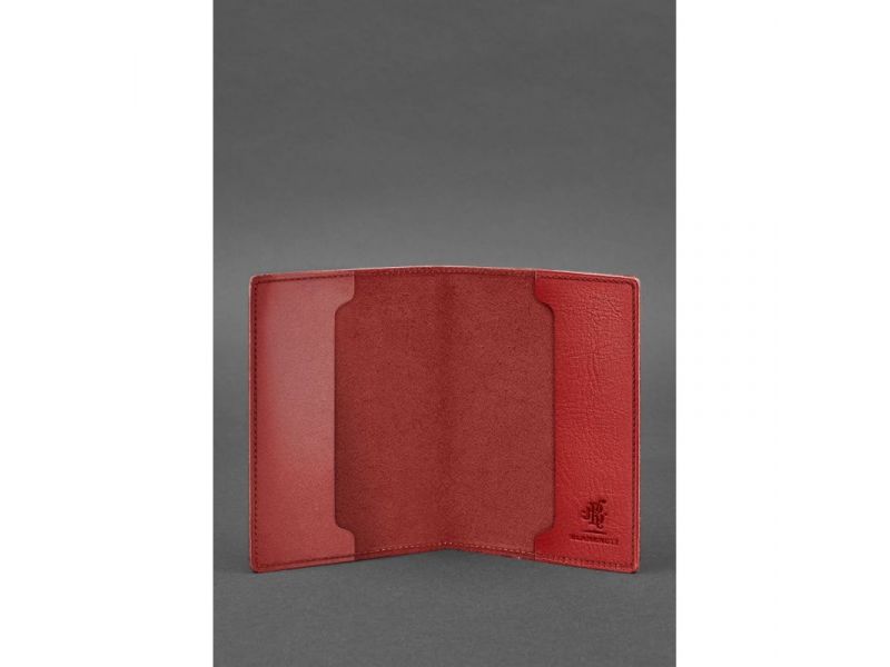 Кожаная обложка для военного билета 7.0 красная, фото 3