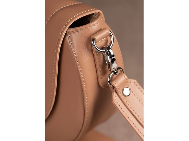 Женская кожаная сумка Mandy карамель краст, фото 8