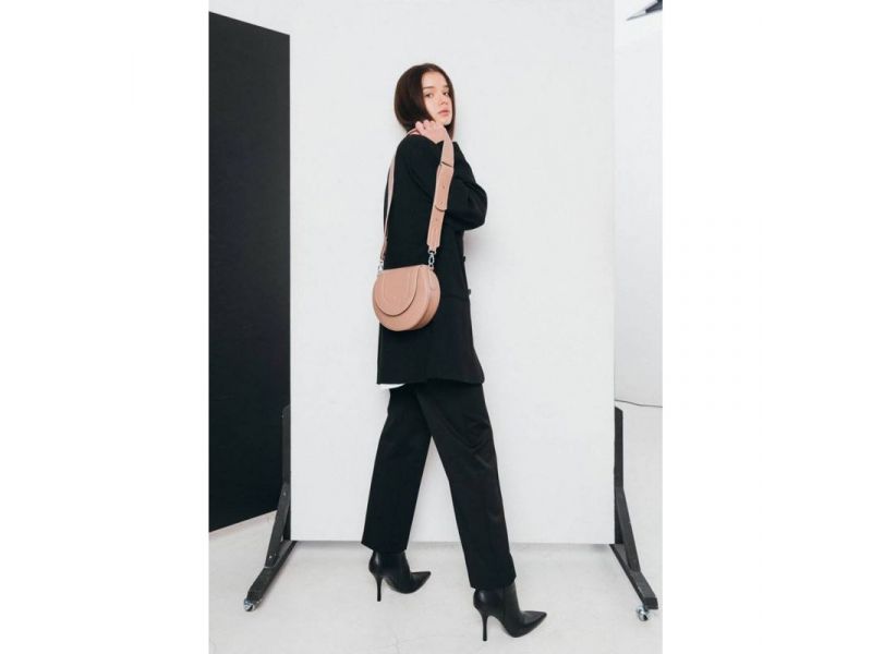 Женская кожаная сумка Mandy карамель краст, фото 3