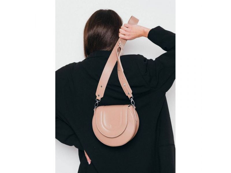 Женская кожаная сумка Mandy карамель краст, фото 5