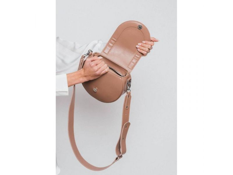 Женская кожаная сумка Mandy карамель краст, фото 7