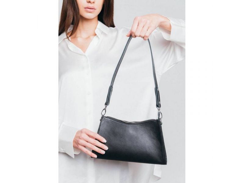 Женская кожаная сумка Sally черная, фото 1