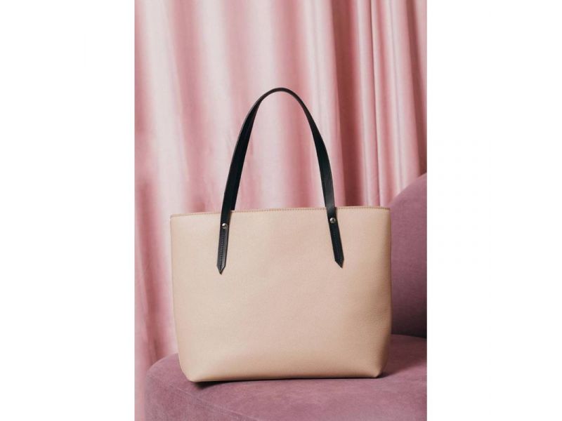 Кожаный шоппер Walker Mini светло-бежевый флотар, фото 2