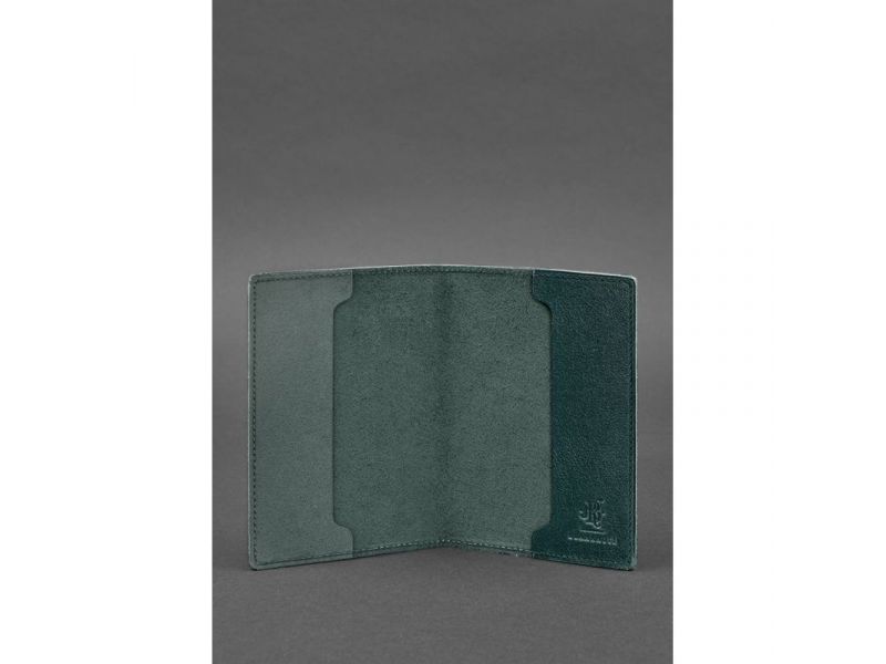Кожаная обложка для военного билета 7.0 зеленая, фото 4