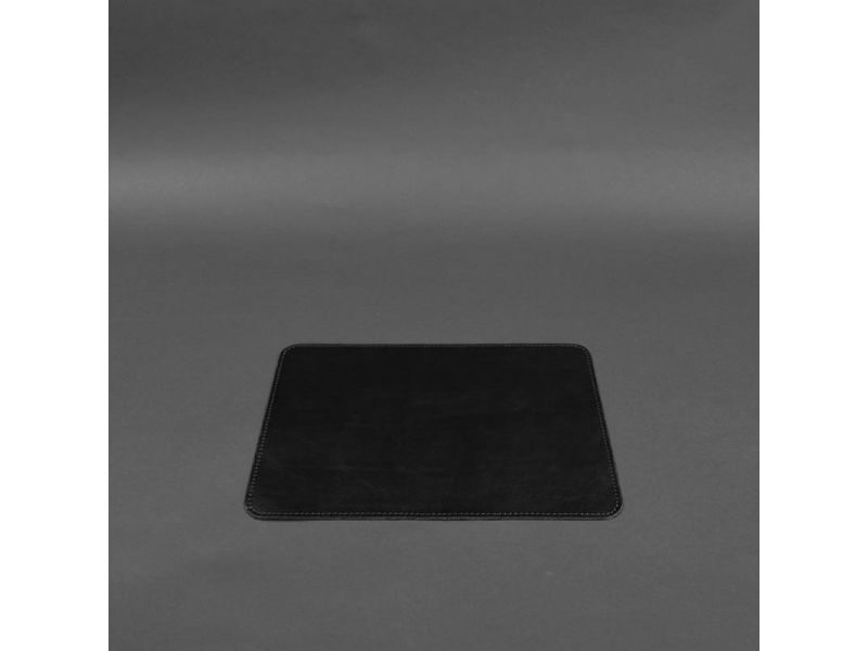 Коврик для мышки из натуральной кожи 1.0 черный краст, фото 3