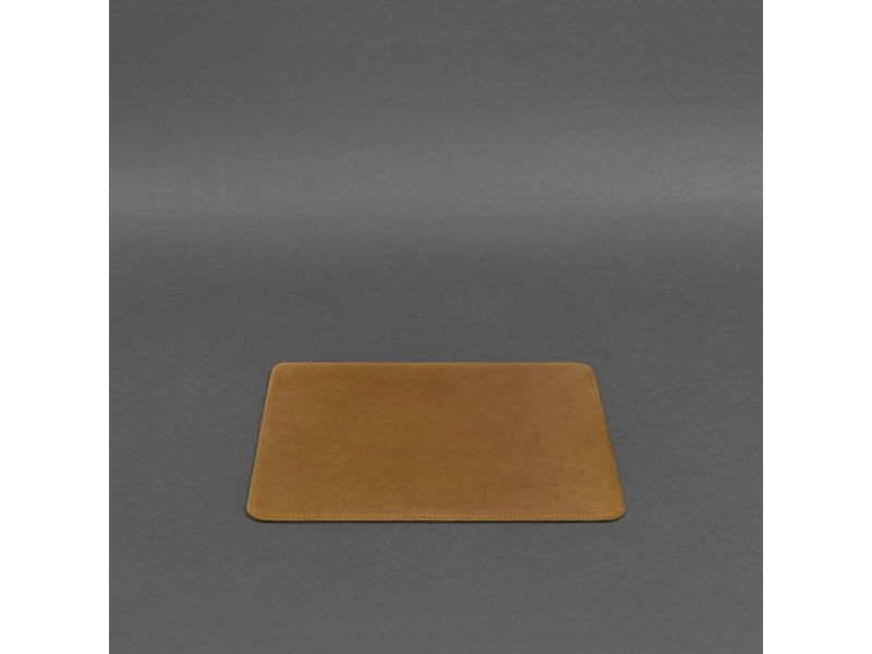 Коврик для мышки из натуральной кожи 1.0 желтый Crazy Horse, фото 5