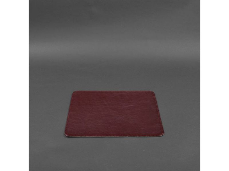 Коврик для мышки из натуральной кожи 1.0 бордовый краст, фото 3