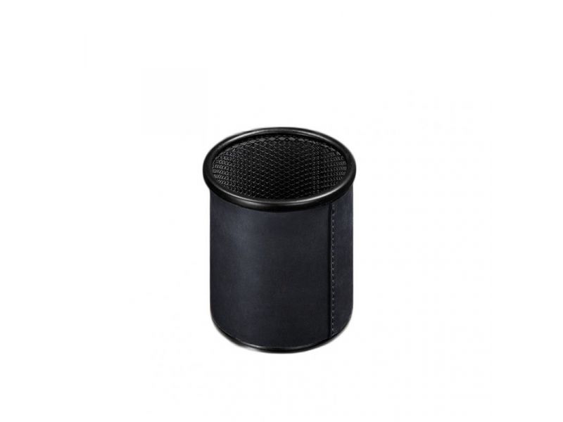 Стакан для ручек в кожаном чехле синий Crazy Horse, фото 4